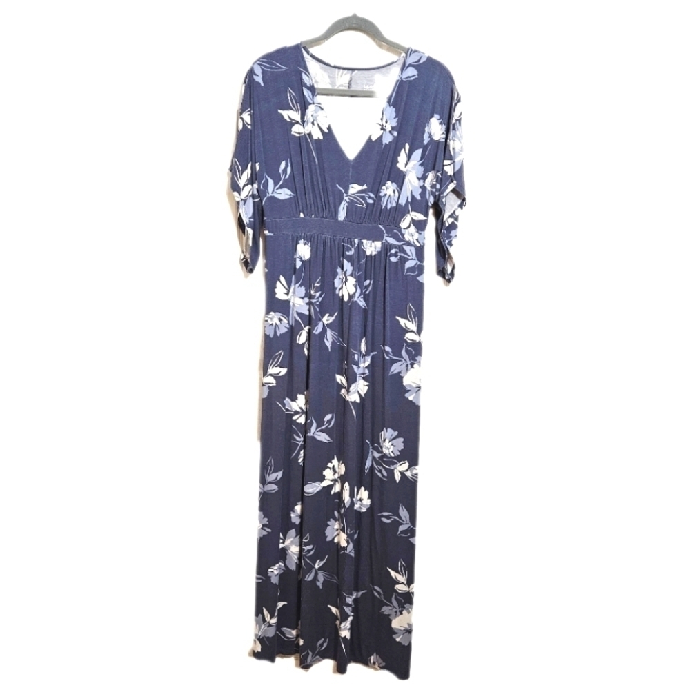 Isabel Blue Floral Maternity Maxi Dress Size M